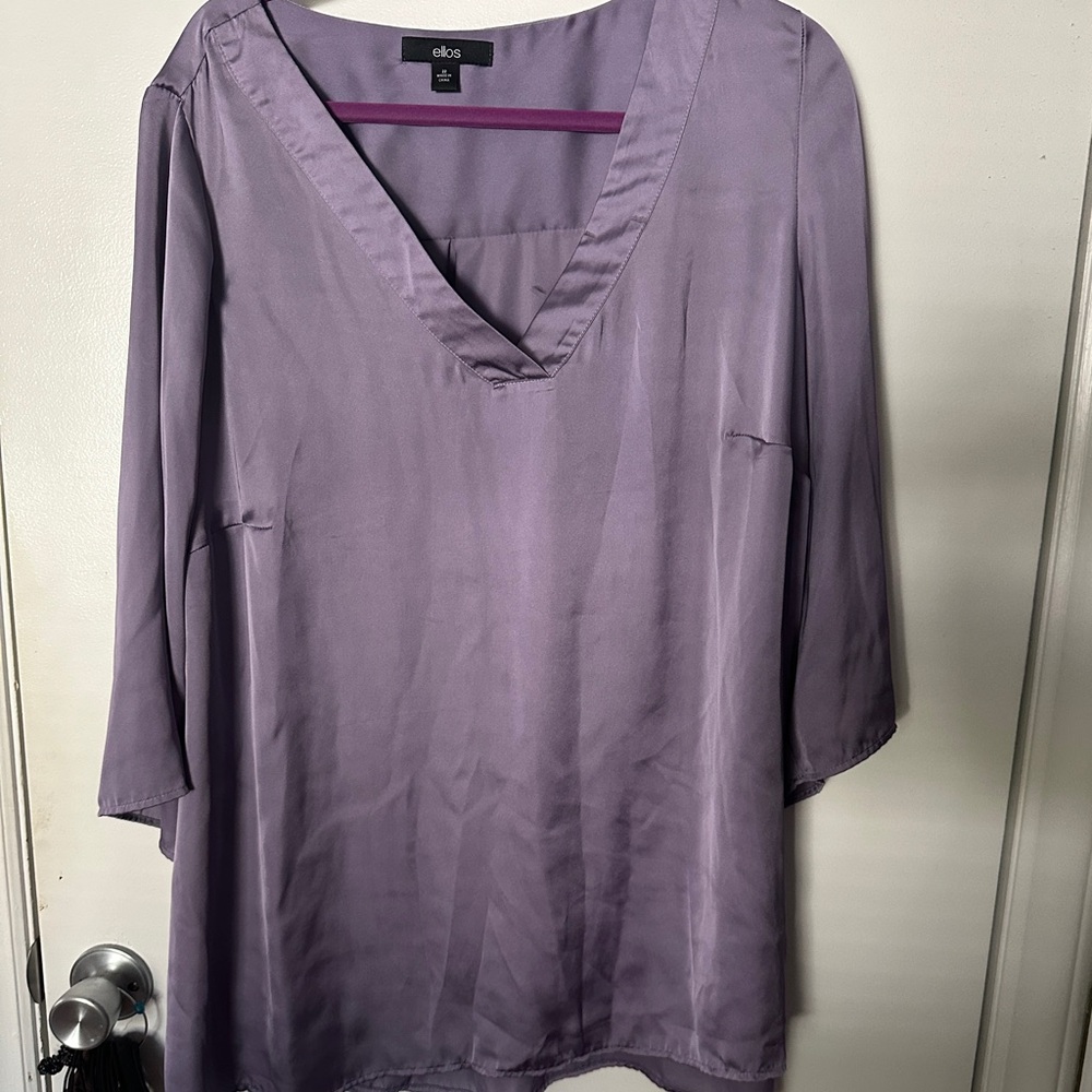 Eloquii Women's Lavender V-Neck Blouse